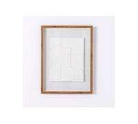 Tableau vitrine, sculpté en bois beige avec cadre coloris chêne - Longueur 80 x Profondeur 5 x Hauteur 60 cm