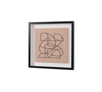 Tableau vitrine, sculpté en bois beige et noir et cadre coloris noir - Longueur 60 x Profondeur 5 x Hauteur 60 cm