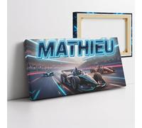 Tableau voiture de course garçon circuit - Cadeau personnalisé prénom