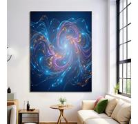 Tableau Vortex Fantastique 3D, Affiche Géométrie Abstraite Bleu Profond, Peinture Sur Toile Impression D'Art, Tableaux Décoration Murale Pour Maison Salon Chambre, 40X50Cm, Sans Cadre