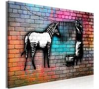 Tableau - Washing Zebra - Colourful Brick (1 Part) Wide - 120x80 Artgeist (10450) Multicolore G