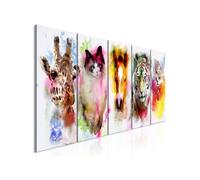 Tableau Watercolour Animals (5 Parts) Narrow-Taille L 200 x H 80 cm Imprimé G