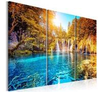Tableau Waterfalls of Sunny Forest-Taille L 120 x H 80 cm