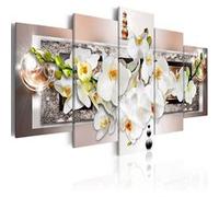 Tableau White abstract orchid-Taille L 100 x H 50 cm