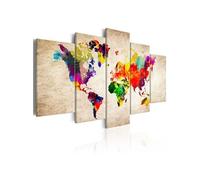 Tableau World Map: Abstract Fantasy-Taille L 100 x H 50 cm Imprimé