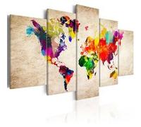 Tableau World Map: Abstract Fantasy-Taille L 100 x H 50 cm Imprimé