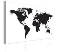 Tableau - World Map: Black & White Elegance - 120x80 Artgeist (10835)