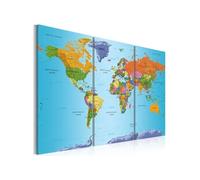 Tableau World Map: Colourful Note-Taille L 120 x H 80 cm