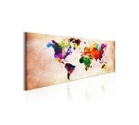 Tableau - World Map: Colourful Ramble - 135x45 Artgeist (10860)
