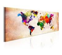Tableau - World Map: Colourful Ramble - 135x45 Artgeist (10860)