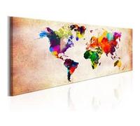 Tableau World Map: Colourful Ramble-Taille L 150 x H 50 cm Imprimé