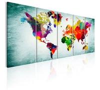 Tableau World Map: Green Vignette-Taille L 200 x H 80 cm Imprimé