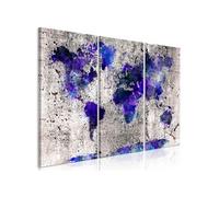 Tableau World Map: Ink Blots (3 Parts)-Taille L 90 x H 60 cm Imprimé