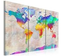 Tableau World Map: Rainbow Gradient-Taille L 120 x H 80 cm Imprimé