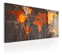 Tableau World Map: Rusty World-Taille L 120 x H 60 cm