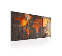 Tableau World Map: Rusty World-Taille L 60 x H 30 cm Imprimé