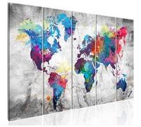 Tableau - World Map: Spilt Paint - 200x80 Artgeist (10934)