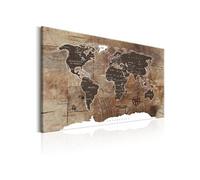 Tableau Imprimé "World Map : Wooden Mosaic" 40 x 60 cm