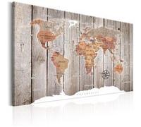 Tableau - World Map: Wooden Stories - 90x60 Artgeist (10967)