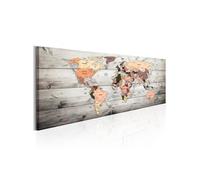 Tableau - World Maps: Wooden Travels - 135x45 Artgeist (10983)