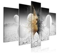 Tableau Woven Faces (5 Parts) Wide Golden-Taille L 200 x H 100 cm Imprimé G