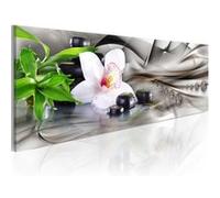 Tableau "Zen Composition : Bamboo, Orchid & Stones" 40 x 120 cm Multicolore G