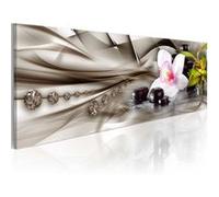 Tableau Zen composition: orchid, bamboo and stones-Taille L 120 x H 40 cm