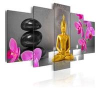 Tableau Zen: golden Buddha-Taille L 200 x H 100 cm Imprimé G