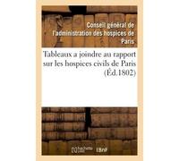 Tableaux a joindre au rapport sur les hospices civils de Paris - Collectif - Hachette Bnf - broché - Livre
