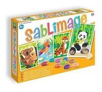 Tableaux a sabler Animaux en danger (panda, tigre, koala, canard) - Sablimage - Kit creatif sable colore