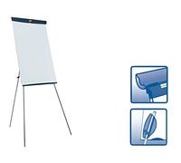 MAUL paperboard MAULstandard 66 x 97 cm | Tableau blanc stable avec trépied | Tableau avec bac de rangement pour marqueur, promarker et stylo feutre | Hauteur réglable | Gris