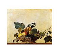 Tableaux célèbres du Caravage - "Corbeille de fruits". Image d'art de mur de toile pour la décoration de chambre à coucher de salon 40x56cm (15.8x22in) sans cadre