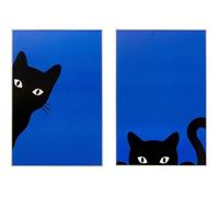 Tableaux chats noirs joueurs set de 2 Kare Design