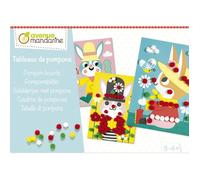 AC-Déco - Kit créatif enfant - Tableaux de pompons - 3 pièces