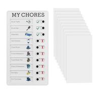 Tableaux de Tâches à Faire pour Enfants,Tableau de Liste de Contrôle,Tableau Mémo Réutilisable en Plastique,avec 20 Feuilles de Papier Vierge,Rappel de Planification D'apprentissage