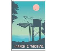 Tableaux décoratifs Charente Maritime Vintage Voyage Affiche Peintures Murales Peinture Décor À La Maison Toile Art Mural Sans cadre 60x90cm