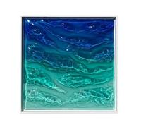 Tableaux décoratifs muraux, prêts à l'emploi, 20 x 20 cm, poster acrylique vague de mer, peinture murale de couloir, design côtier moderne, idéal pour étude ou couloir