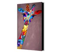 Tableaux décoratifs pour la maison Peintures à l'huile Peintes à la main Animal girafe Art mural sur toile étirée moderne pour peintures de décoration de la maison | Décoration de salon