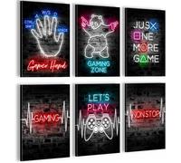 Tableaux Decoration Gamer Deco Affiche Pour Salle De Jeu Tableaux Decoration Murale Ensemble Jouons Chambre Salon 20x30cm sans