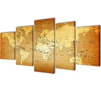 Tableaux Décoration Set Carte du monde 200 x 100 cm