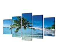 Tableaux Décoration Set Plage avec palmiers 200 x 100 cm