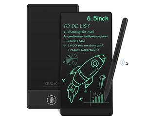 Tableaux D'écriture LCD pour Adultes, Czemo 6.5 Pouces Réutilisable Plein Ecran LCD Tableaux d'écriture avec Stylo Magnétique, pour Record Rapide, Bureau, Mémos, Arithmétique, Dessin, Noir