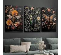 Tableaux et affiches sur toile, art moderne des insectes, décoration intérieure, art mural, décoration de chambre, impression sur toile, chambre à coucher, décoration (80 x 120 cm x 3 / sans cadre)