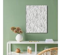 Tableaux Muraux Décorations Art - 50x70cm - Peinture Décoration - Posters Arts Mural Motif Lignes Feuilles Blanc cassé, Convient pour Chambre à Coucher Salon Décor - Cadeau