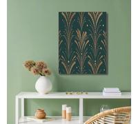 Tableaux Muraux Luxueux - 40x50cm - Peinture Décoration - Posters Arts Mural Motif Géométrique Étincelant Vert foncé, Convient pour Chambre à Coucher Salon Décor - Cadeau