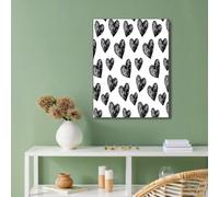 Tableaux Muraux Minimaliste - 30x40cm - Peinture Décoration - Posters Arts Mural Motif Cœur Dessiné À La Main Noir et blanc, Convient pour Chambre à Coucher Salon Décor - Cadeau