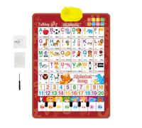 Tableaux muraux parlants pour - Chiffres de l'alphabet bilingue | Poster d'apprentissage interactif parlant avec musique, scrubber éducatif | Idéal pour les de 1 à 6 ans, maternelle