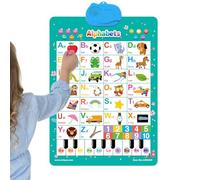 Tableaux Muraux Parlants pour ,Jeu Piano Interactif avec Chansons,Posters Interactifs Vocabulaire Chiffres Animaux pour Préscolaire | pour de 1 à 6 Ans Garçons Filles Parents Maternelle École Maison S