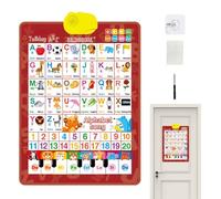 Tableaux Muraux Parlants pour | Jouet Interactif Alphabet et Chiffres | Tableau Mural Espagnol Anglais avec Musique,pour de 1 à 6 Ans Anniversaire Salle de Classe Fêtes Noël