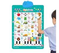 Tableaux Muraux Parlants pour ,Jouets Piano avec Chansons et Nombres,Poster Interactif D'apprentissage Du Vocabulaire Des Animaux | pour de 1 à 6 Ans Garçons Filles Parents Maternelle École Maison Sal